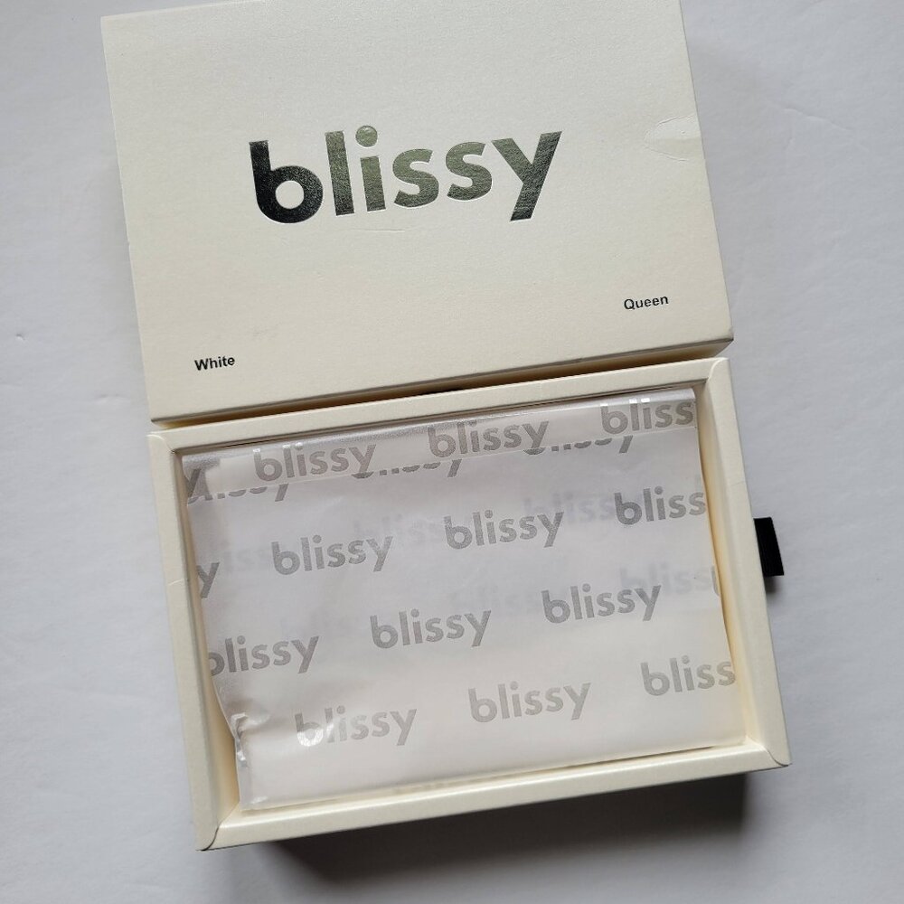 NWT Blissy 100% Silk Queen Pillowcase in White - Picture 4 of 10